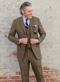 Vintage Glasgow Brown Tweed Suit -Elite Attire Store vinteglasgowbrowntwedsuitlk 3