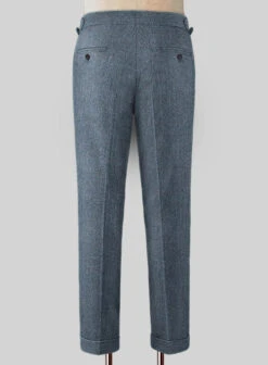 Vintage Herringbone Blue Highland Tweed Trousers -Elite Attire Store vintghrringbnbluetwhighldtwdtroulk 1