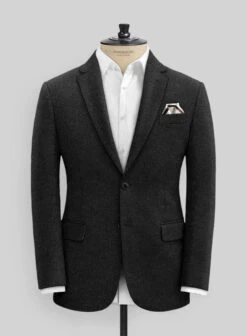 Vintage Plain Black Tweed Suit -Elite Attire Store vintplainblcktwdsuitlk 2