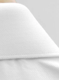 White Herringbone Cotton Shirt -Elite Attire Store whiteherringcottonshirtlook 4