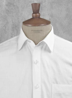 White Poplene Shirt -Elite Attire Store whitepopleneshortsleeveshirtlook 1
