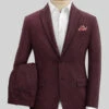 Wine Herringbone Tweed Suit