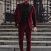 Wine Velvet Tuxedo Suit 2 Wine Velvet Tuxedo Suit -Elite Attire Store winevelvetuxedosuitlook
