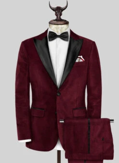 Wine Velvet Tuxedo Suit -Elite Attire Store winevelvetuxedosuitlook 1