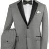 Worsted Mid Charcoal Wool Tuxedo Suit