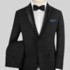Worsted Dark Charcoal Wool Tuxedo Suit -Elite Attire Store worstedsuperdarkgraywooltuxedosuitlook