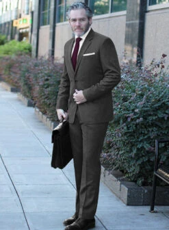 Lanificio Zegna Traveller Charcoal Wool Suit -Elite Attire Store zegnatravellercharcoalwoolsuitlook 2