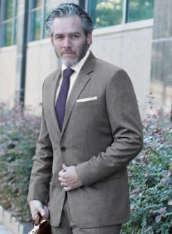 Lanificio Zegna Trofeo Gray Wool Suit -Elite Attire Store zegnatrodeograywoolsuitlook 1